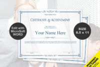 Scroll Certificate Of Achievement Template Digital With Scroll Certificate Templates