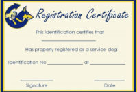 Service Dog Certificate Template : 10+ Word Templates (For Pertaining To Awesome Dog Obedience Certificate Templates