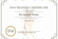 Service Dog Training Certificate Template Best Of Pertaining To Awesome Dog Obedience Certificate Templates