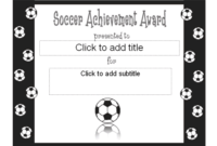 Soccer Achievement Award Certificate Free Certificate Pertaining To Fresh Soccer Certificate Template
