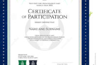 Sport Theme Certificate Of Participation Template Stock Pertaining To Certificate Of Participation Template Doc 7 Ideas