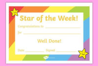 Star Of The Week Award Certificate (With Images) | Star Of Regarding Awesome Star Of The Week Certificate Template