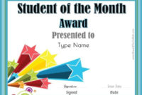 Student Of The Month | Student Of The Month, Star Of The Throughout Star Student Certificate Template