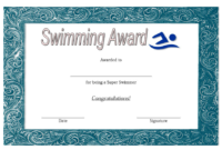 Swimming Award Certificate Free Printable 1 In 2020 For Swimming Certificate Template