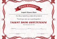 Talent Show Award Certificate Download At Http Throughout Student Council Certificate Template 8 Ideas Free