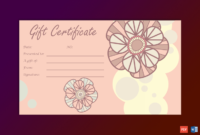Tea Pink Flowers Gift Certificate Template Gct (With With Pink Gift Certificate Template