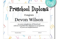 The Captivating Preschool Diploma Certificate Inside Daycare Diploma Certificate Templates