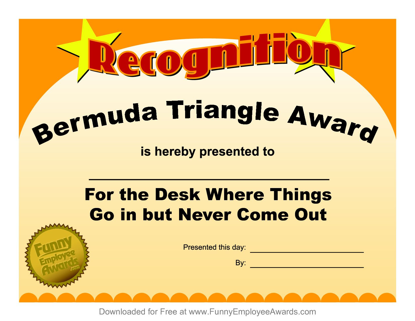The Enchanting Funny Certificate Template ] Funny Award Throughout Fresh Free Printable Funny Certificate Templates