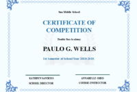The School Competition Certificate Template Features Light For Writing Competition Certificate Templates