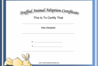 This Free, Printable, Stuffed Animal Adoption Certificate Regarding Fantastic Stuffed Animal Adoption Certificate Template Free