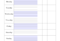 Time Management Weekly Schedule Template … | Bobbies Wish Intended For Time Management Log Template