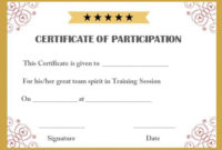 Training Participation Certificate Template | Certificate Within Simple Physical Fitness Certificate Template 7 Ideas