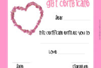 Valentine'S Gift Certificates With Free Valentine Gift Certificate Template