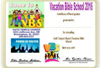Vbs Certificate Template In 2020 | Vacation Bible School With Regard To Amazing Vbs Certificate Template