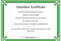 Volunteer Certificate Templates Best Samples Within Amazing Volunteer Certificate Template