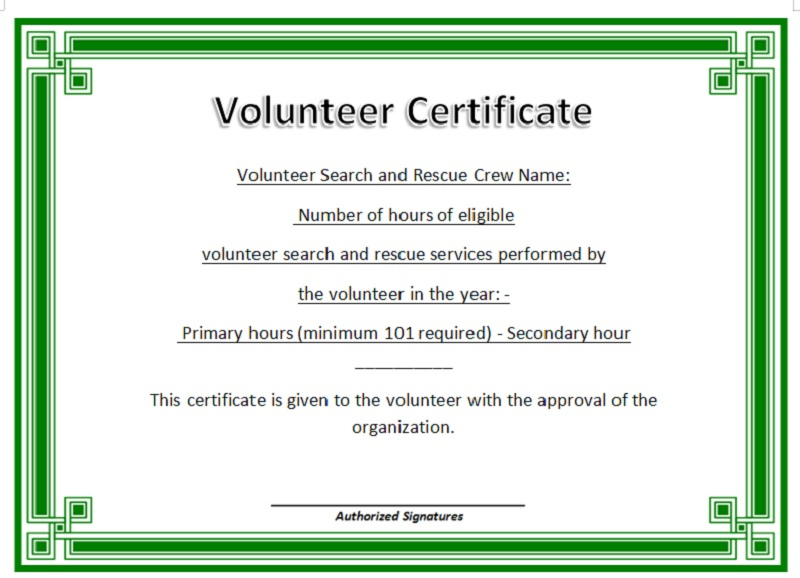 Volunteer Certificate Templates Best Samples Within Amazing Volunteer Certificate Template