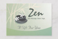 Zen Stone Bamboo Yoga Spa Massage Gift Certificate Pertaining To Yoga Gift Certificate Template Free