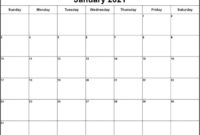 Blank 2021 Weekly Calendar To Organize Your Activities with Blank Activity Calendar Template