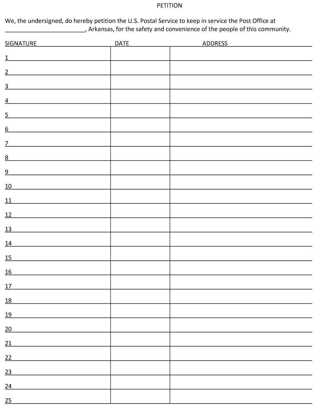 Blank Petition Template inside Blank Petition Template