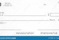 British Checkbook Page. Stock Vector. Illustration Of Debt within Large Blank Cheque Template