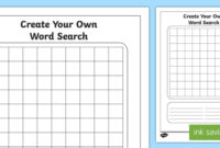 Create Your Own Word Search – Template (Teacher Made) in Blank Word Search Template Free