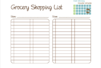 Pin On Blank Template regarding Blank Grocery Shopping List Template