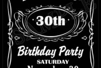 Printable Jack Daniels Themed Birthday Party Invitation inside Blank Jack Daniels Label Template