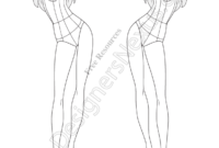 V69 ¾ View Female Fashion Croquis - Designers Nexus with regard to Blank Model Sketch Template