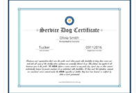 004 Template Ideas Service Dog Certificate Elegant Within Awesome Dog Obedience Certificate Templates