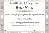 10 Certificate Of Completion Templates Free Download Pertaining To Certificate Of Completion Free Template Word