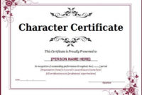 10+ Character Certificate Templates | Free Printable Word Within Handwriting Award Certificate Printable