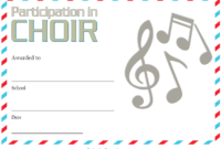 10+ Choir Award Certificate Template Free Customizables With Choir Certificate Template