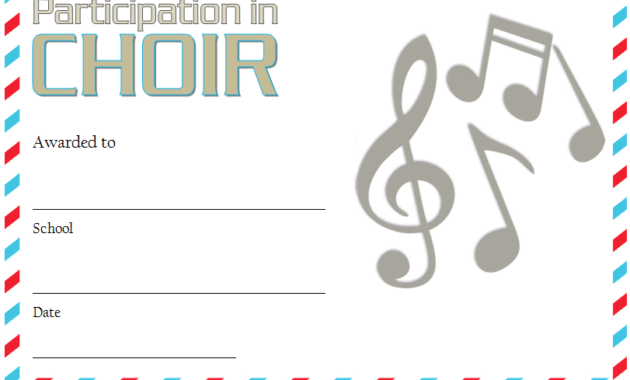 10+ Choir Award Certificate Template Free Customizables With Choir Certificate Template