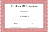 10+ Downloadable Certificate Of Recognition Templates Free Throughout Template For Certificate Of Appreciation In Microsoft Word