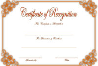 10+ Downloadable Certificate Of Recognition Templates Free Within Template For Certificate Of Appreciation In Microsoft Word