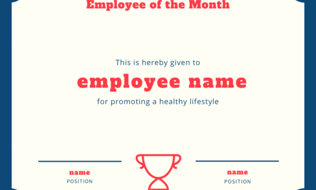 10 Employee Of The Month Templates Your Employees Will Love Within Simple Job Promotion Certificate Template Free