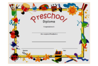 10+ Free Preschool Diploma Certificate Templates Regarding Amazing Certificate For Pre K Graduation Template