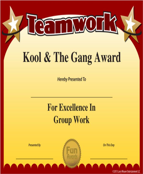 Awesome Free Teamwork Certificate Templates – Thevanitydiaries
