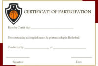 13 Best Basketball Participation Certificate Images On Within Amazing Basketball Certificate Template Free 13 Designs