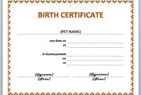13 Free Certificate Templates For Word | Microsoft And Inside Simple Pet Birth Certificate Templates Fillable