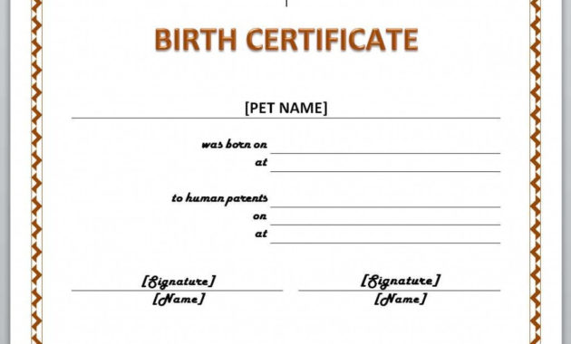 13 Free Certificate Templates For Word | Microsoft And Inside Simple Pet Birth Certificate Templates Fillable