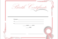 14 Free Birth Certificate Templates In Ms Word & Pdf Regarding Small Certificate Template