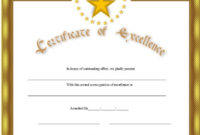 15 Free Certificate Of Excellence Templates Free Word With Regard To Free Certificate Of Excellence Template