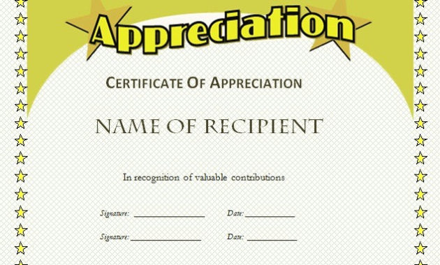 17+ Certificate Of Appreciation Templates | Free Printable Regarding Fantastic Free Certificate Of Appreciation Template Downloads