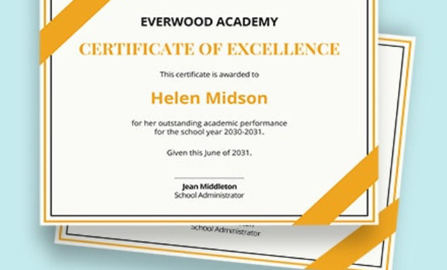 17+ Free Certificate Of Excellence Templates Microsoft Regarding Academic Excellence Certificate