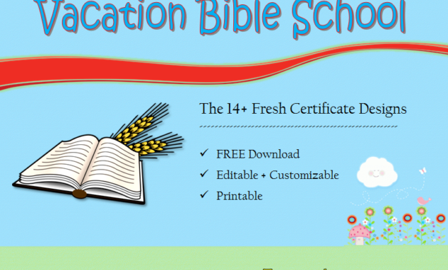 18+ Vacation Bible School Certificate Templates Free Within Vbs Certificate Template
