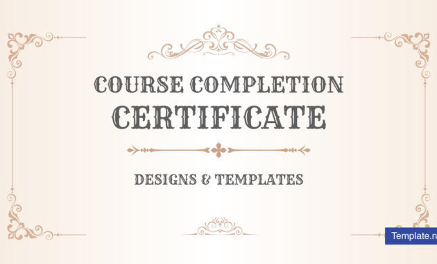 19+ Course Completion Certificate Designs &amp; Templates Inside Amazing Training Completion Certificate Template