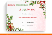 19+ Merry Christmas Gift Certificate Templates (Ms Word) For Merry Christmas Gift Certificate Templates