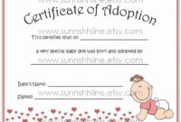 20 Baby Doll Birth Certificate Template ™ In 2020 | Birth With Rabbit Adoption Certificate Template 6 Ideas Free