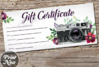 20 Free Photo Session Gift Certificate Template ™ In 2020 Intended For Photography Gift Certificate